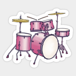 Pink drum kit Sticker